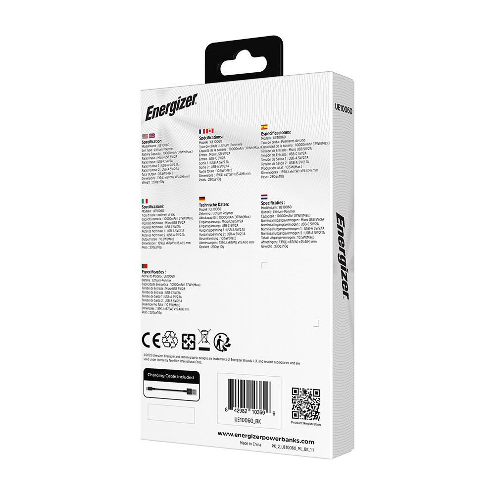 UE10060_6 پاوربانک 10000mAh انرجایزر مدلUE10060