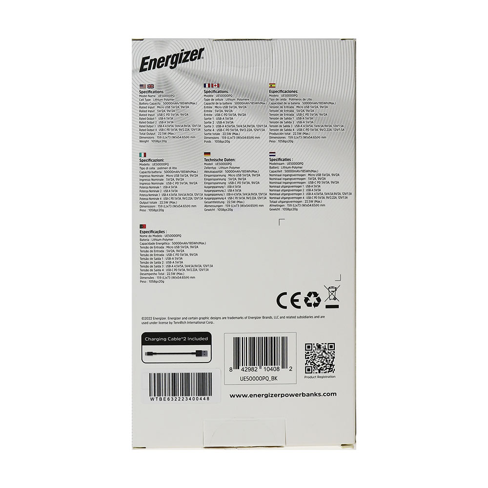 پاوربانک 500000mAh انرجایزر مدل UE50000PQ پاوربانک 500000mAh انرجایزر مدل UE50000PQ