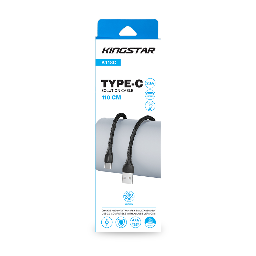 کابل تایپ سی کینگ استار مدل K118C کابل تایپ سی کینگ استار مدل K118C